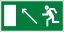 Знак "Направление к эвакуационному выходу налево вверх"