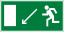Знак "Направление к эвакуационному выходу налево вниз"