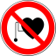 Знак "Запрещается работа (присутствие) людей со стимуляторами сердечной деятельности"