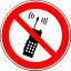 Знак "Запрещается пользоваться мобильным (сотовым) телефоном или переносной рацией"