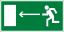 Знак "Направление к эвакуационному выходу налево"