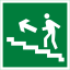 Знак "Направление к эвакуационному выходу по лестнице вверх (левосторонний)"